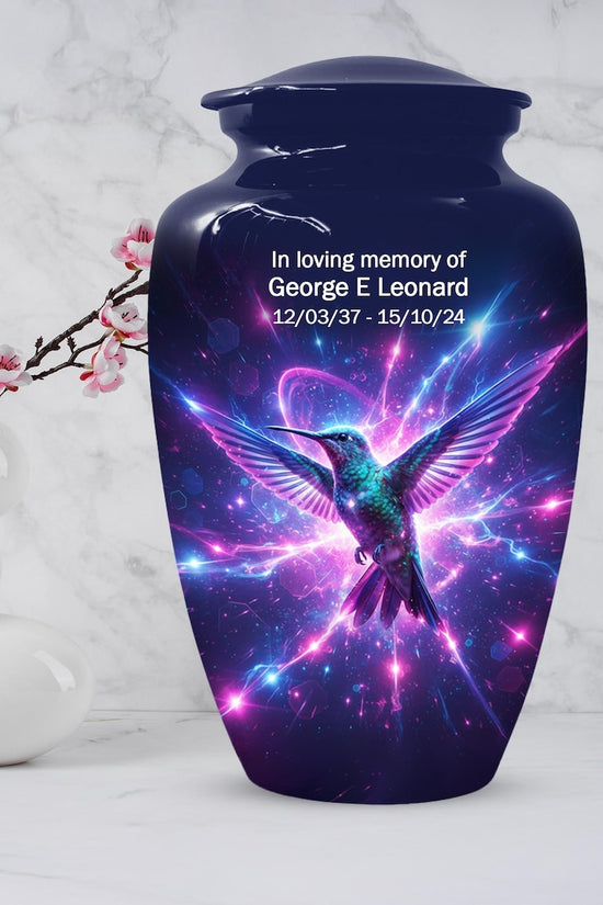 Purple Hummingbird Urn For Ashes