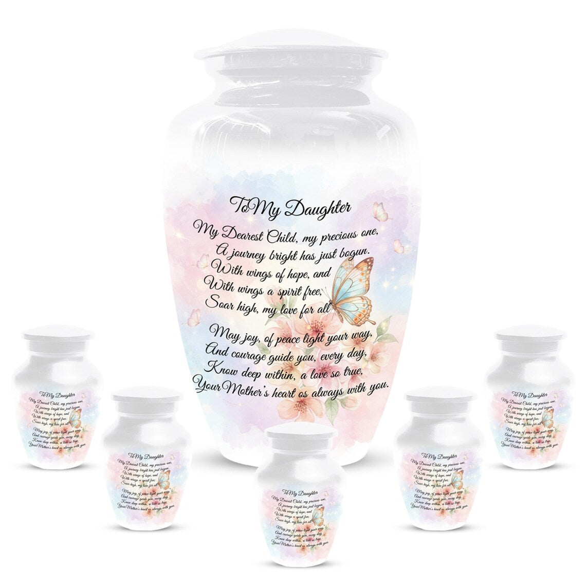 Butterfly Cremation Urn - White Customized Urns For Cremains