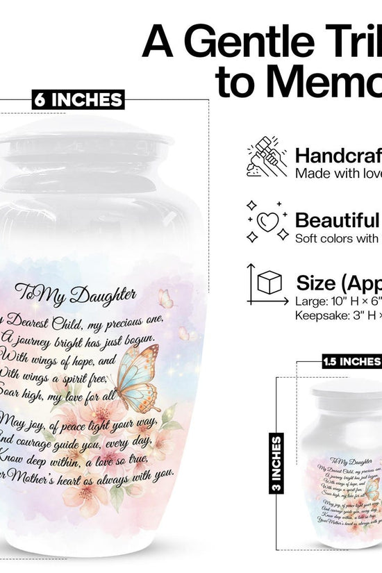 Butterfly Cremation Urn - White Customized Urns For Cremains