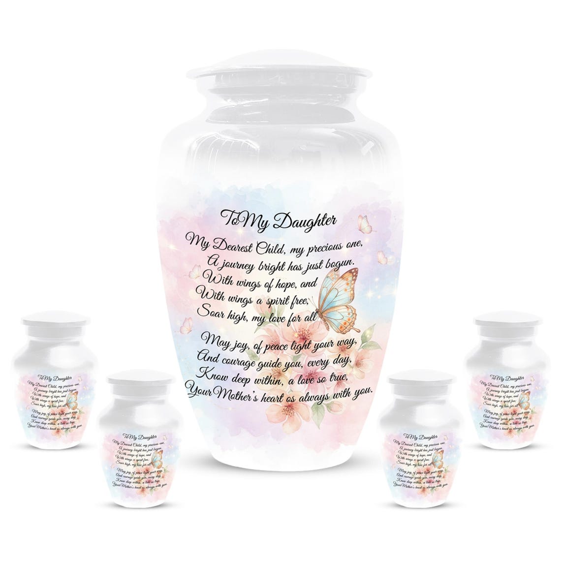 Butterfly Cremation Urn - White Customized Urns For Cremains