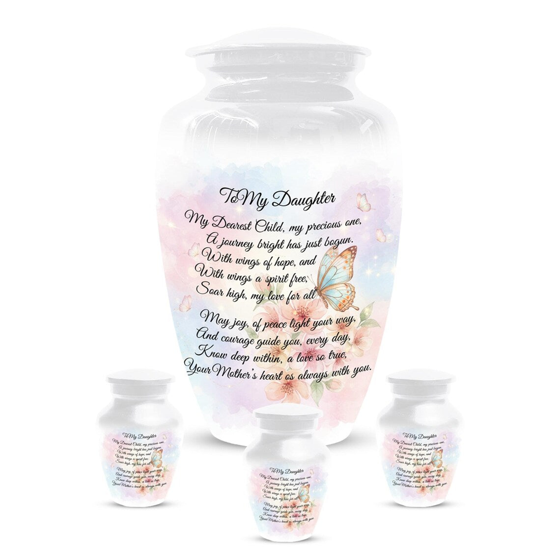 Butterfly Cremation Urn - White Customized Urns For Cremains