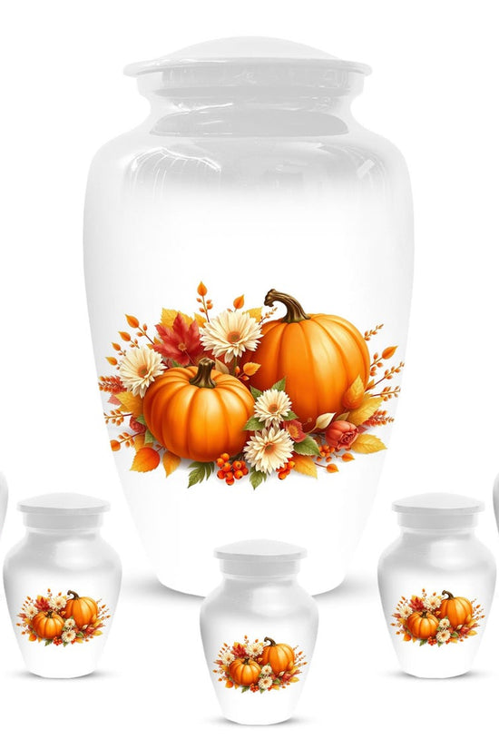 Thanksgiving Cremation Urn For Ashes | Pumpkin Keepsake Handmade Urns
