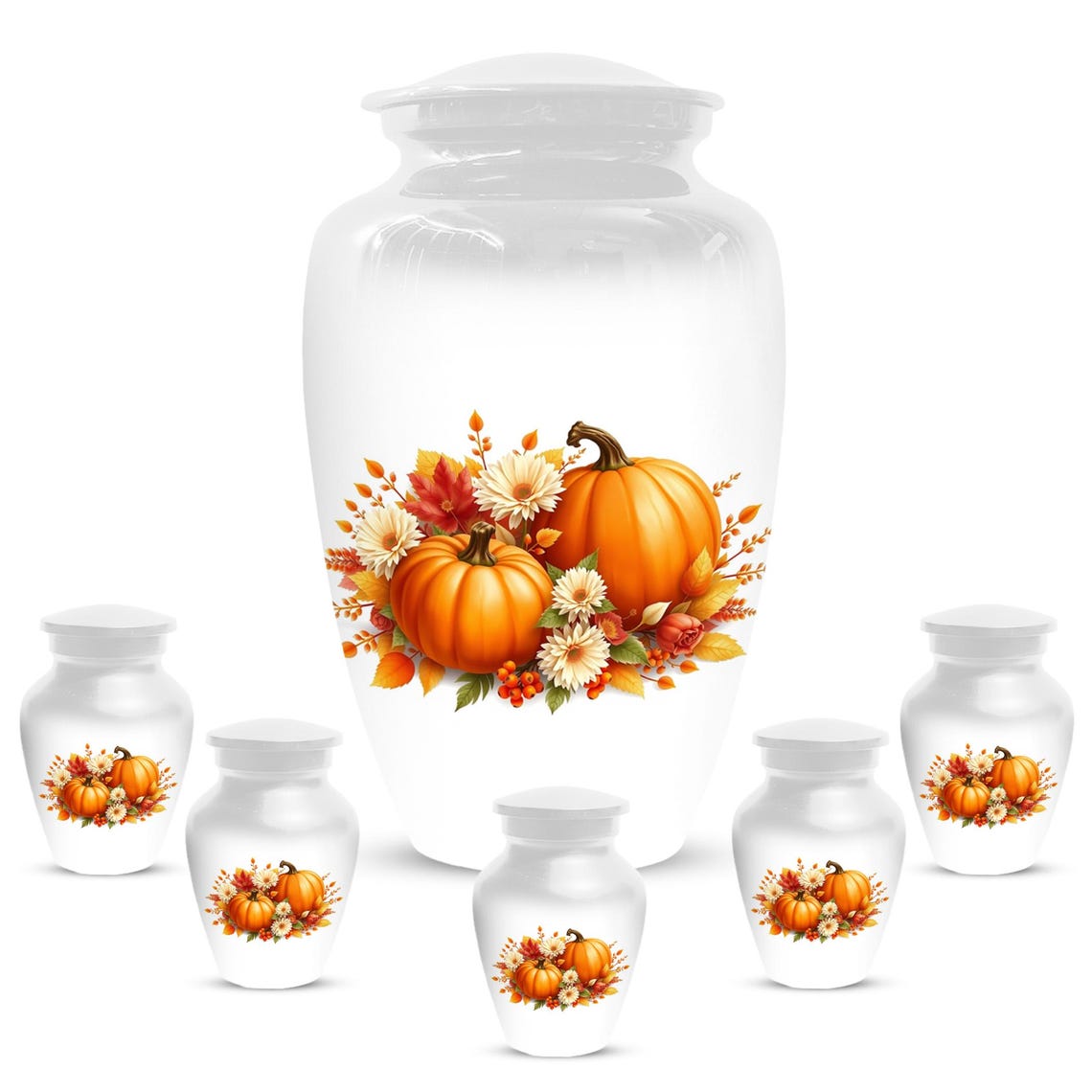 Thanksgiving Cremation Urn For Ashes | Pumpkin Keepsake Handmade Urns
