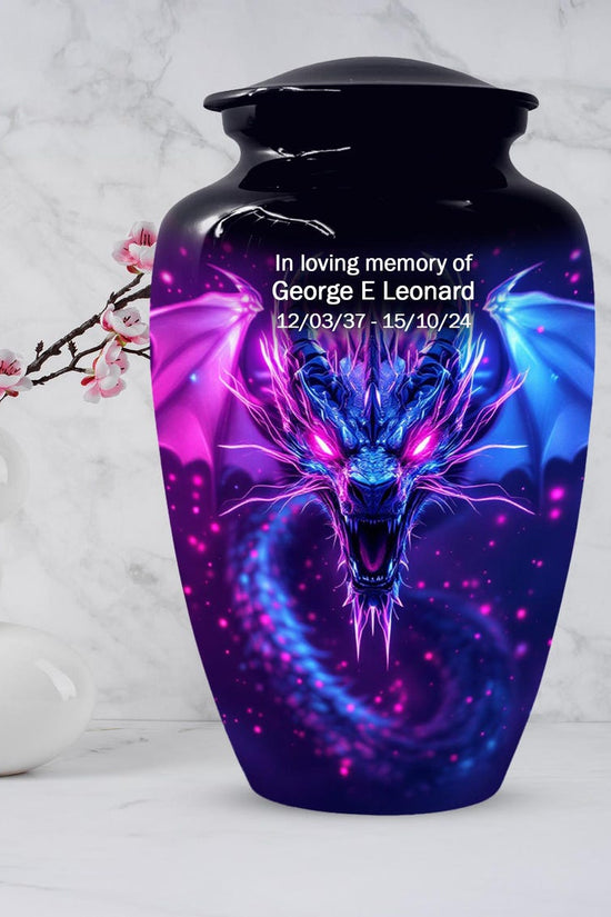Neon Dragon Cremation Urn For Human Ashes