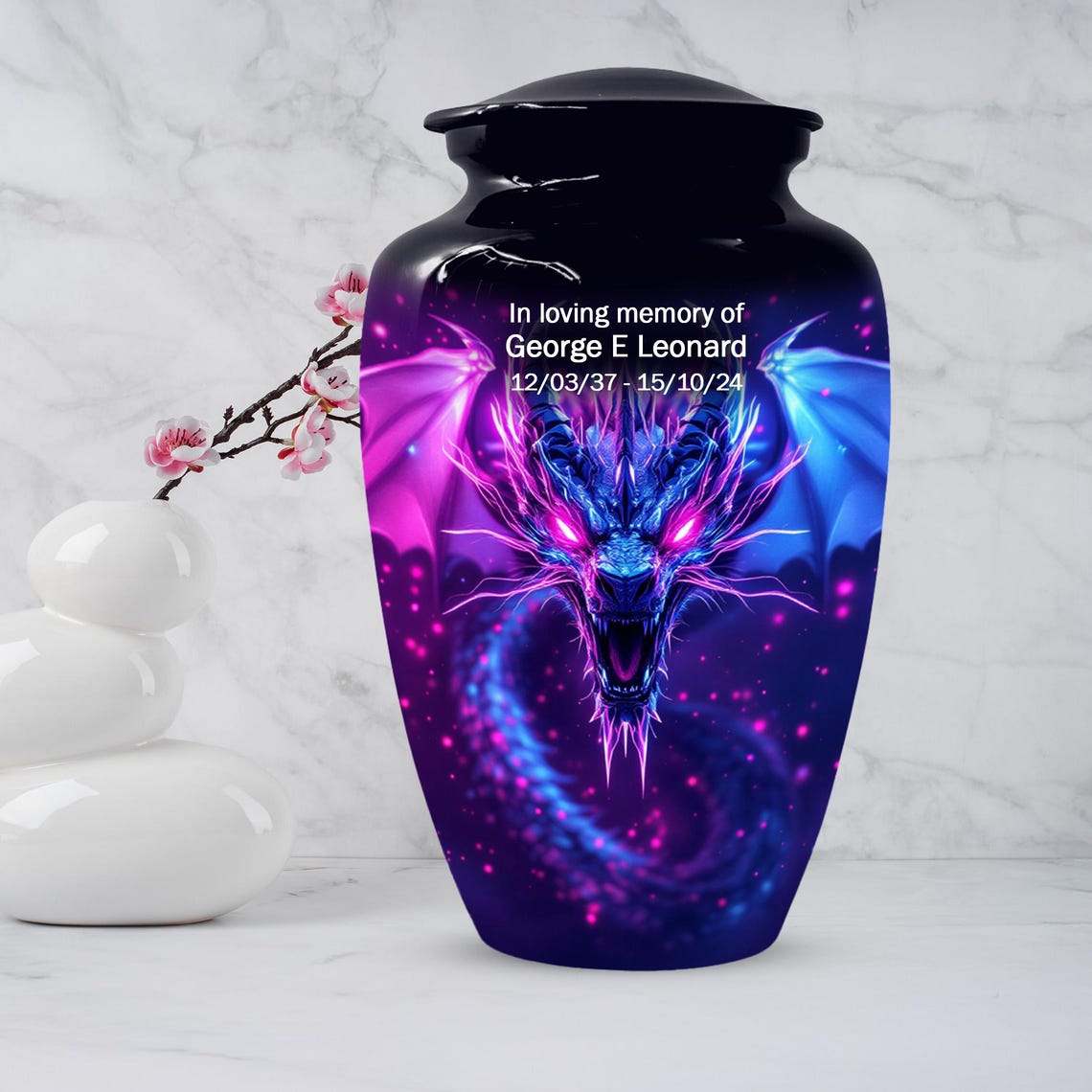 Neon Dragon Cremation Urn For Human Ashes