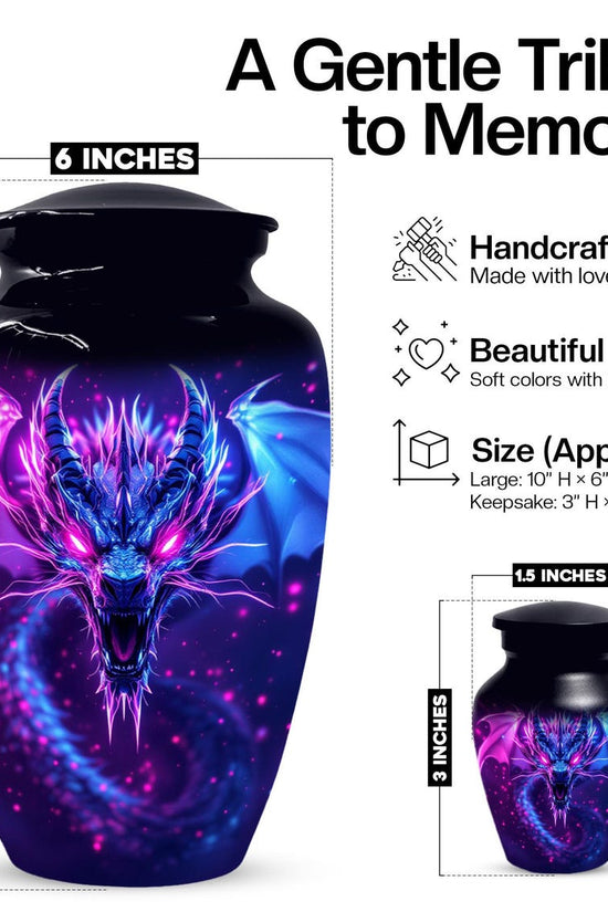 Neon Dragon Cremation Urn For Human Ashes