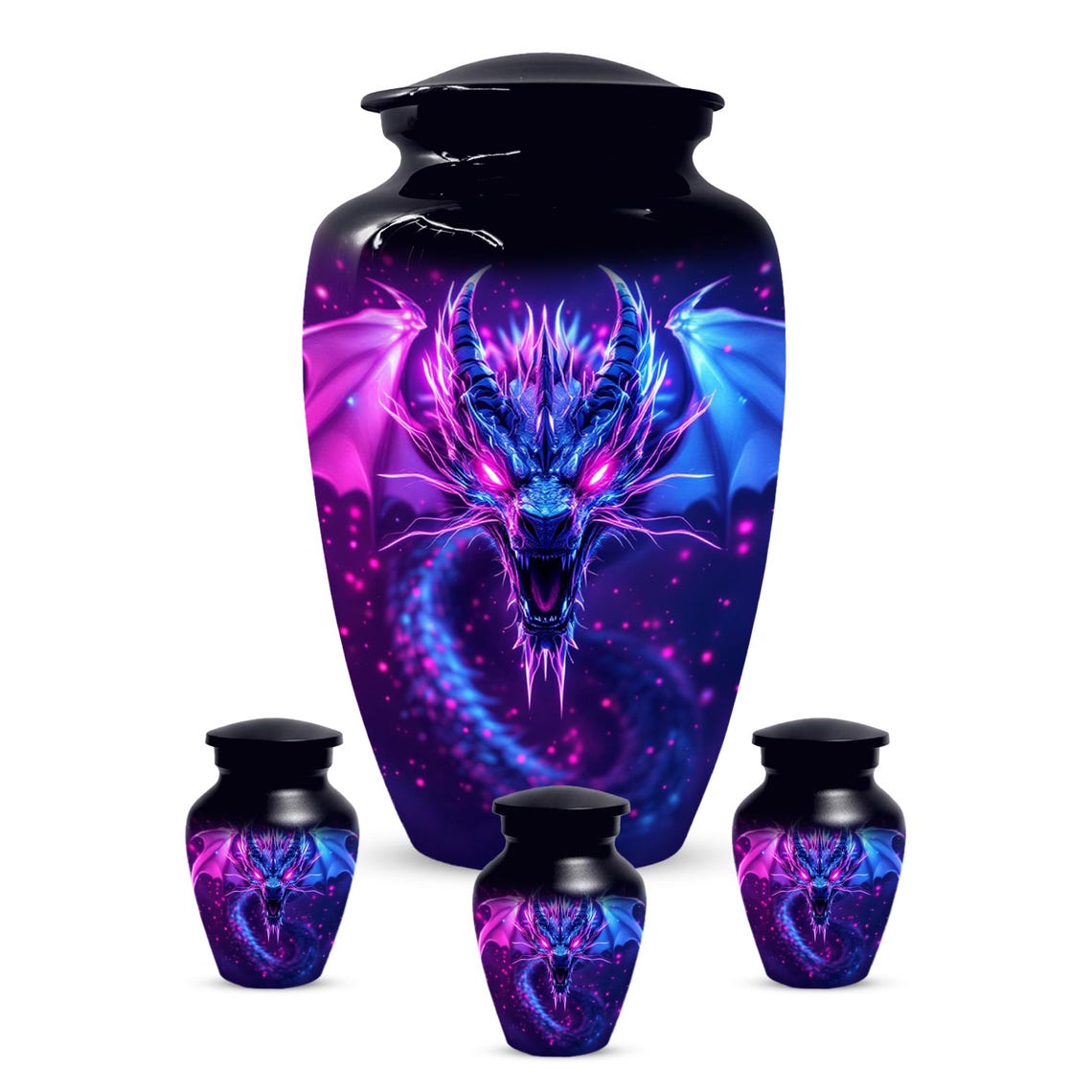 Neon Dragon Cremation Urn For Human Ashes