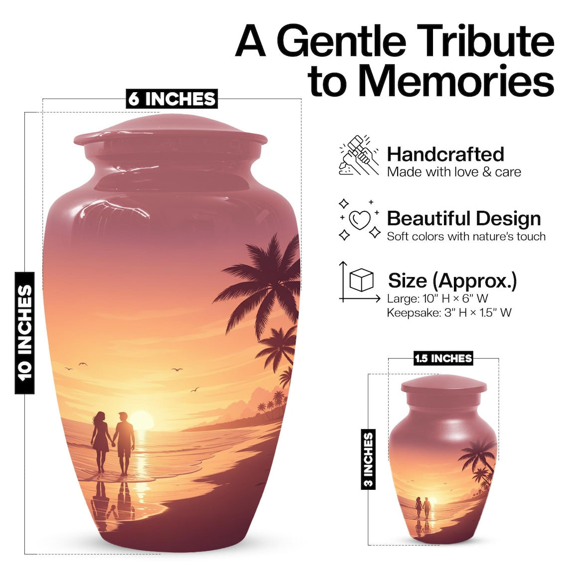 Beach Couple Love Urn For Ashes