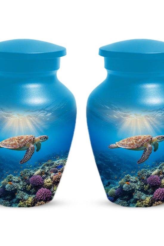 Personalized Sea Turtle Urn for Ashes, Ocean Cremation Urns For Men & Women