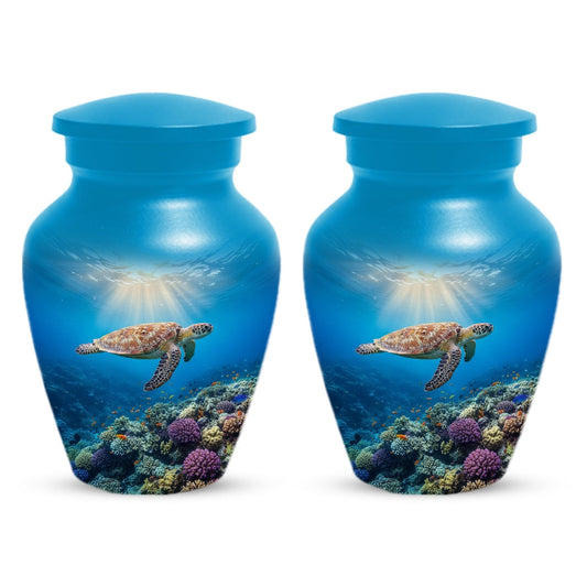Personalized Sea Turtle Urn for Ashes, Ocean Cremation Urns For Men & Women
