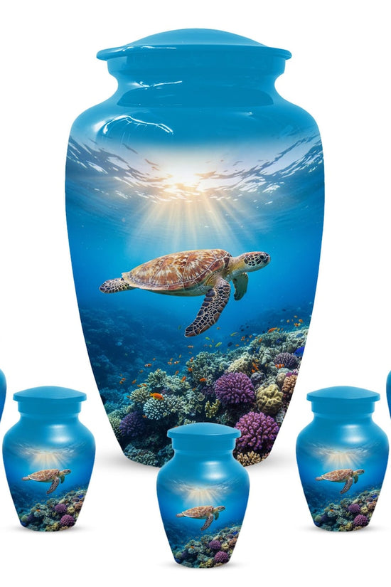 Personalized Sea Turtle Urn for Ashes, Ocean Cremation Urns For Men & Women