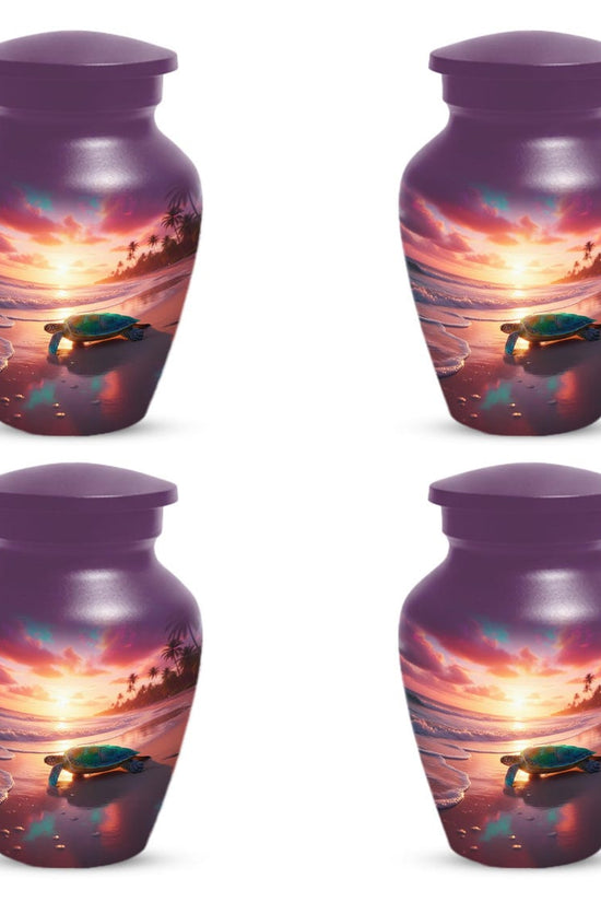 Sea Turtle Urn, Sunset Beach Urns for Ashes, Personalized Keepsake For Mom & Dad