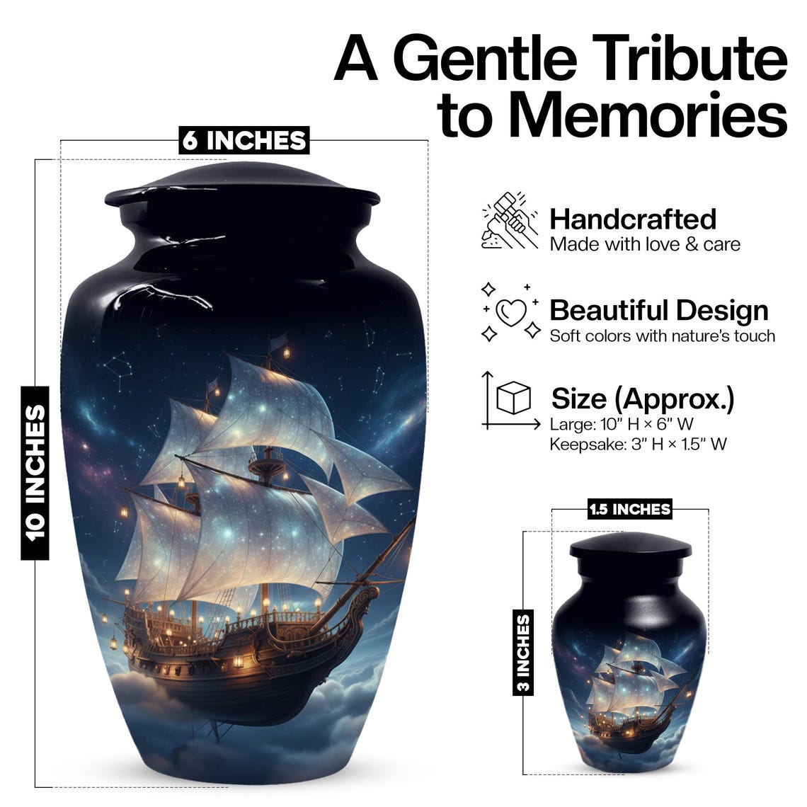 Fantasy Sailboat Urns For Ashes 