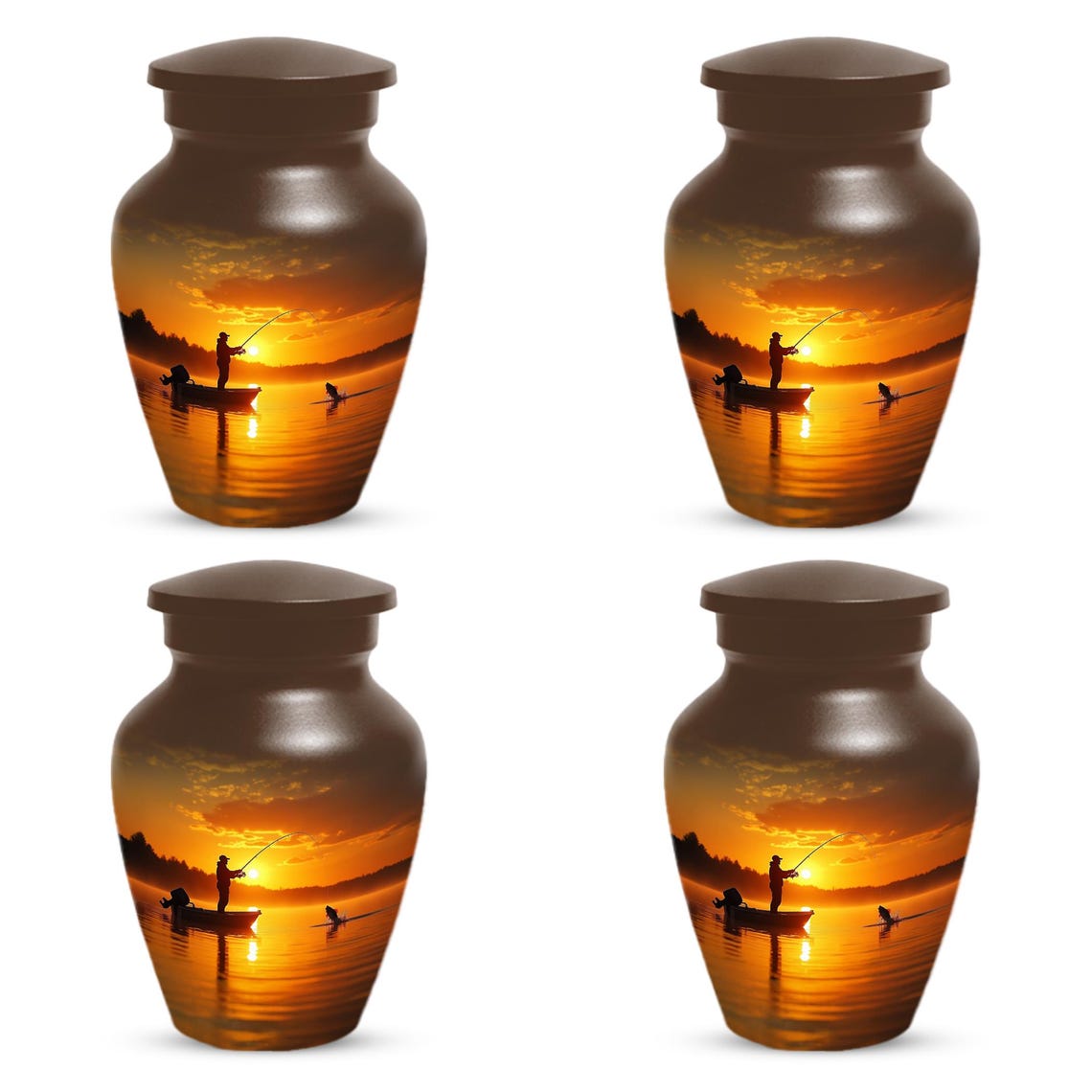 Gone Fishing Sunset Urn for Dad