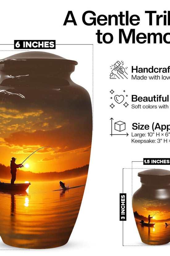 Gone Fishing Sunset Urn for Dad