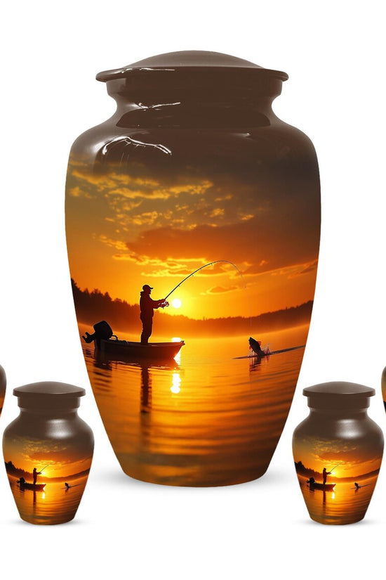 Gone Fishing Sunset Urn for Dad