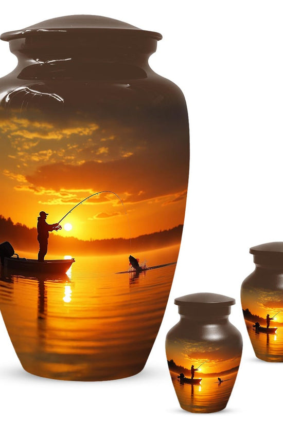 Gone Fishing Sunset Urn for Dad