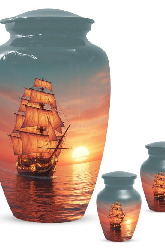 Sailboat Sunset Urns For Ashes | Ocean Ship Custom Urn