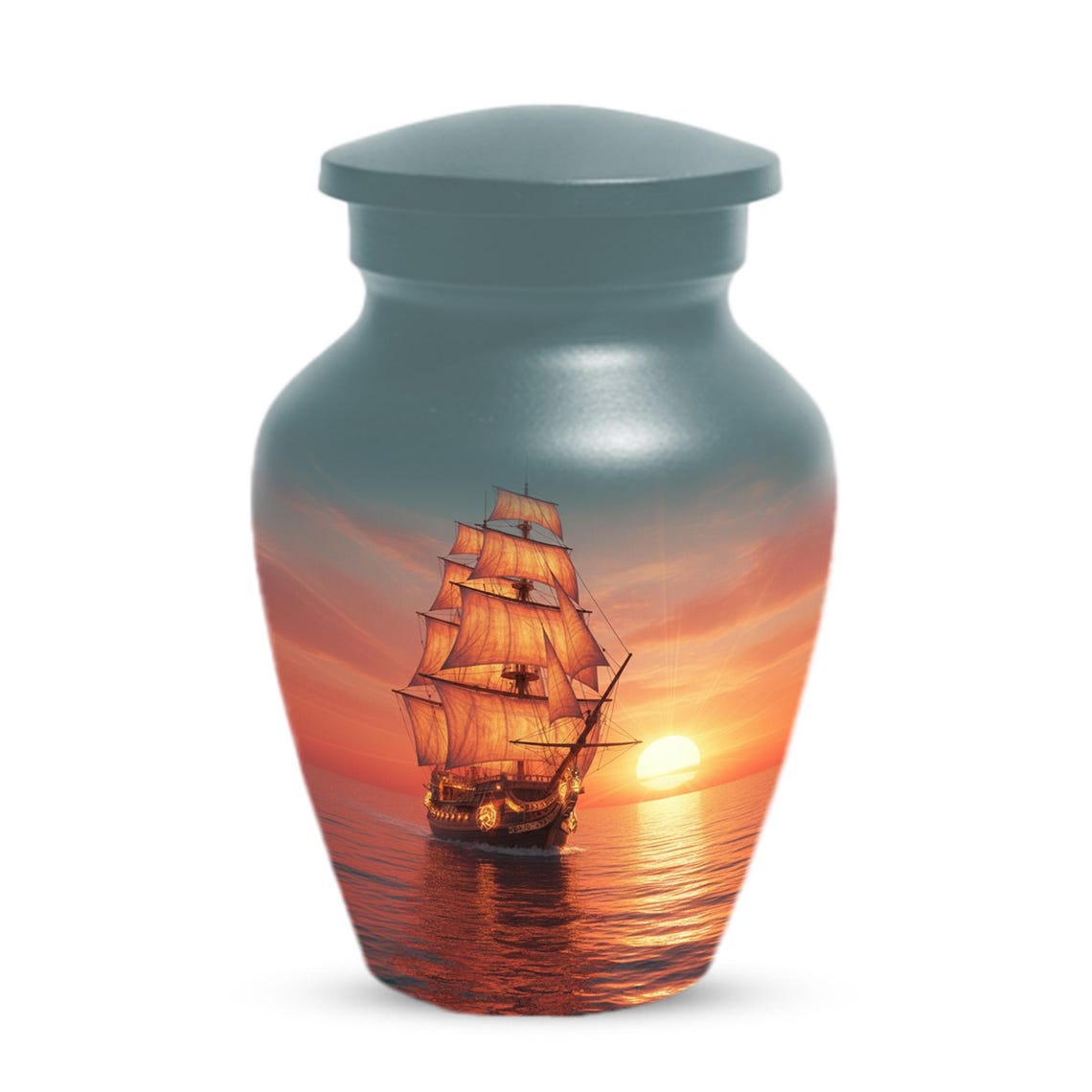 Sailboat Sunset Urns For Ashes | Ocean Ship Custom Urn