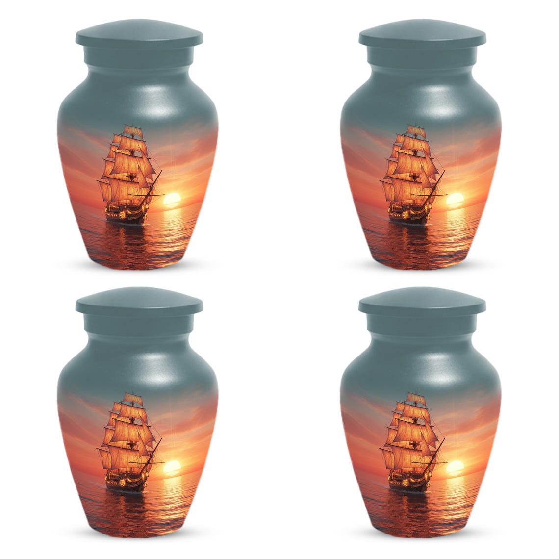 Sailboat Sunset Urns For Ashes | Ocean Ship Custom Urn
