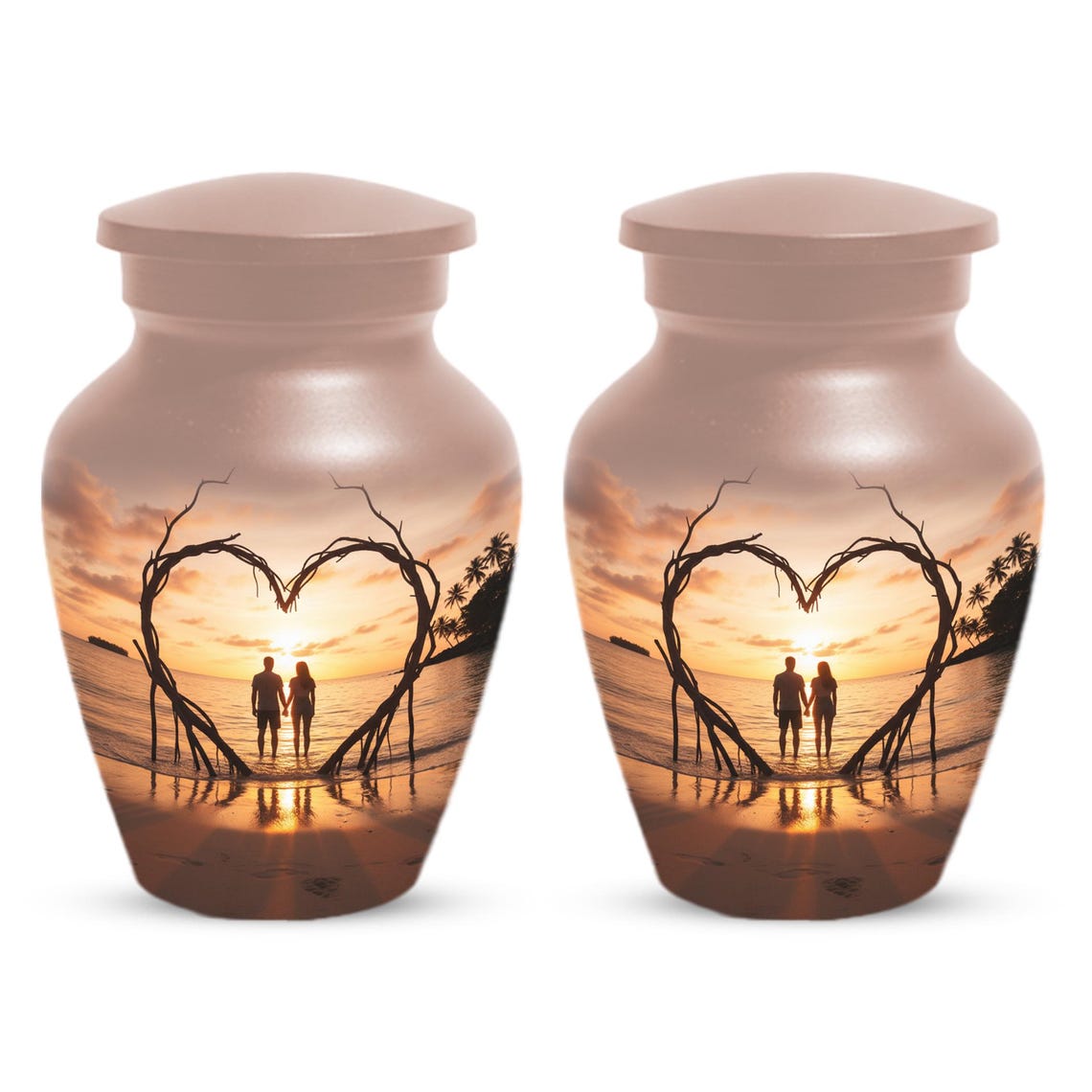 Orange Sunset Beach Urns For Ashes