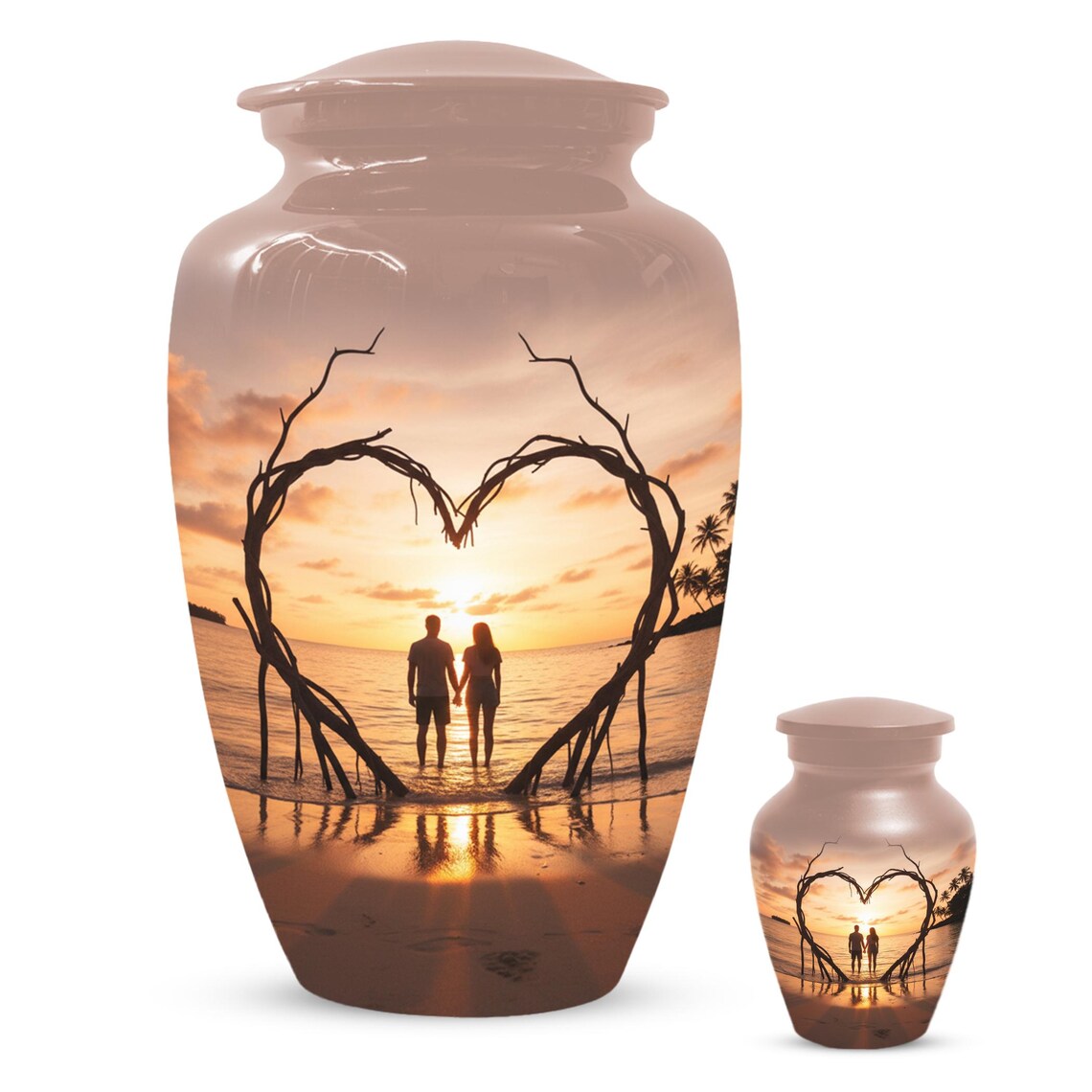 Orange Sunset Beach Urns For Ashes