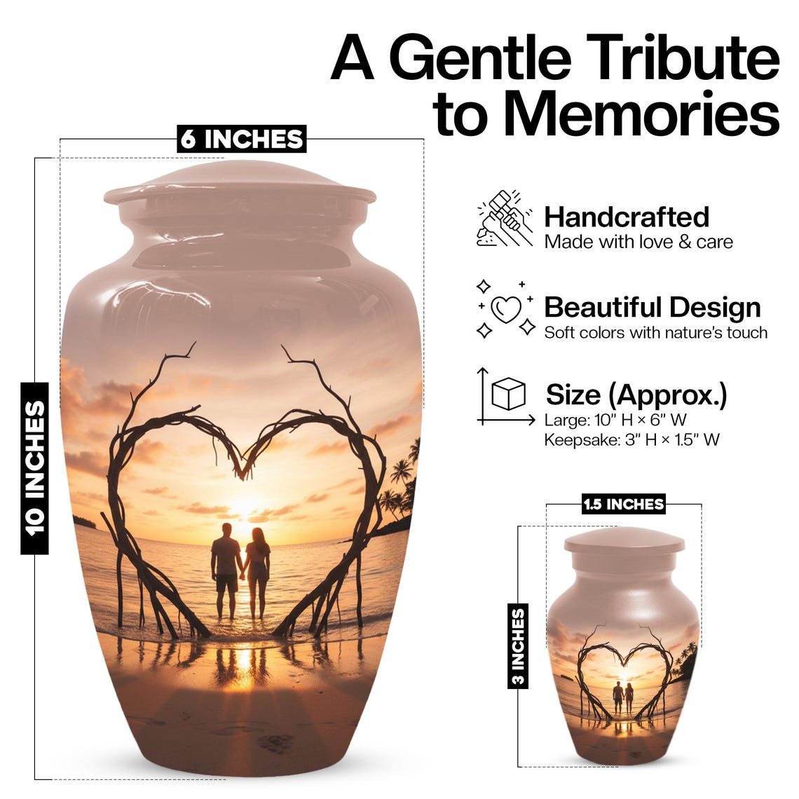 Orange Sunset Beach Urns For Ashes