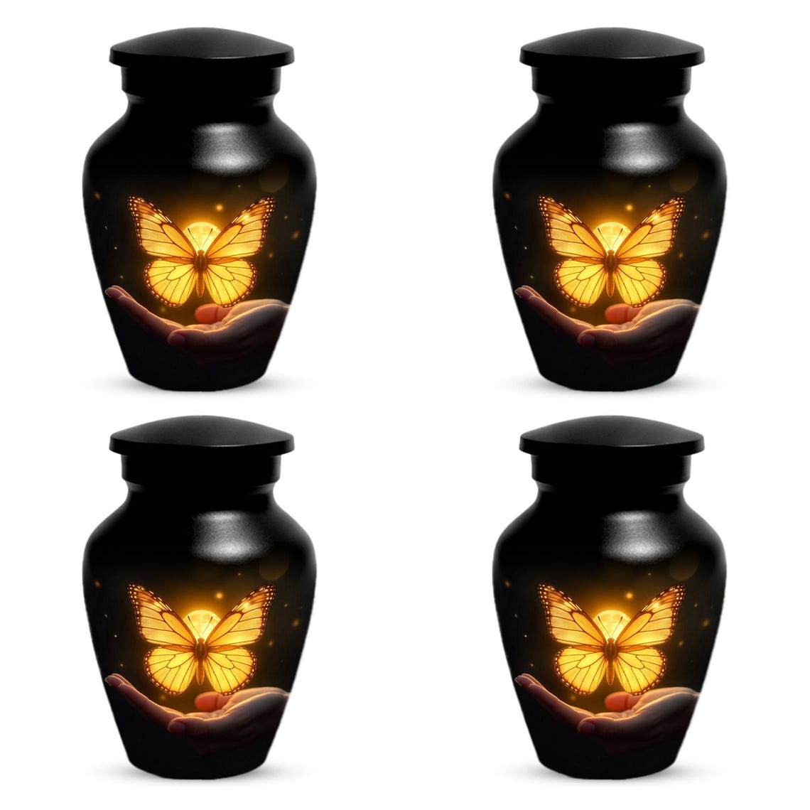 Yellow Butterfly Urn