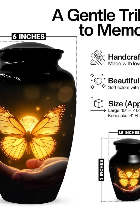 Yellow Butterfly Urn