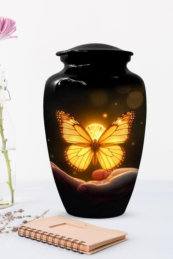 Yellow Butterfly Urn