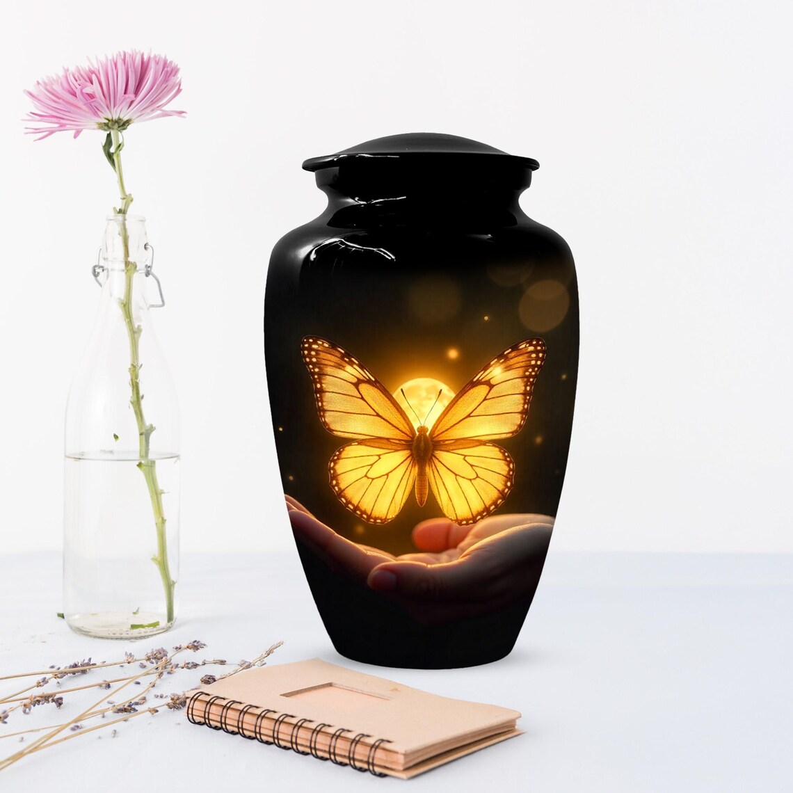 Yellow Butterfly Urn