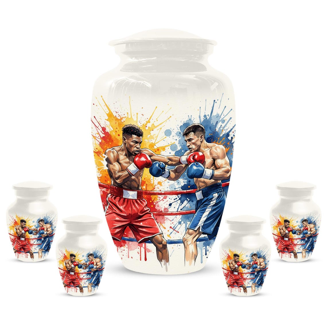 Boxing Artistic Urn for Ashes - Cremation Urns for Fighter - Small Keepsakes