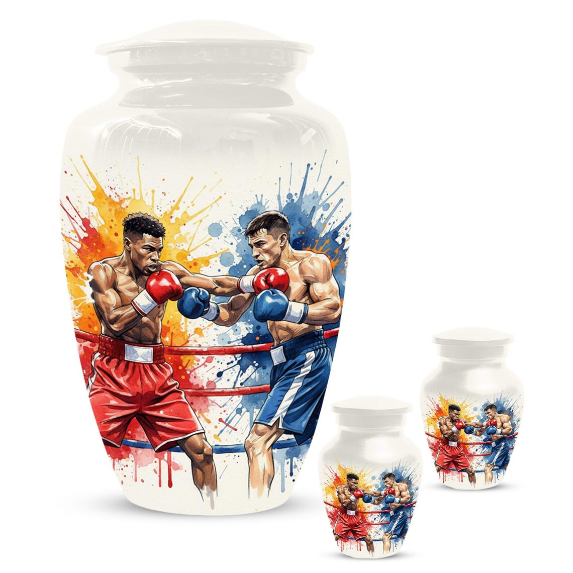 Boxing Artistic Urn for Ashes - Cremation Urns for Fighter - Small Keepsakes