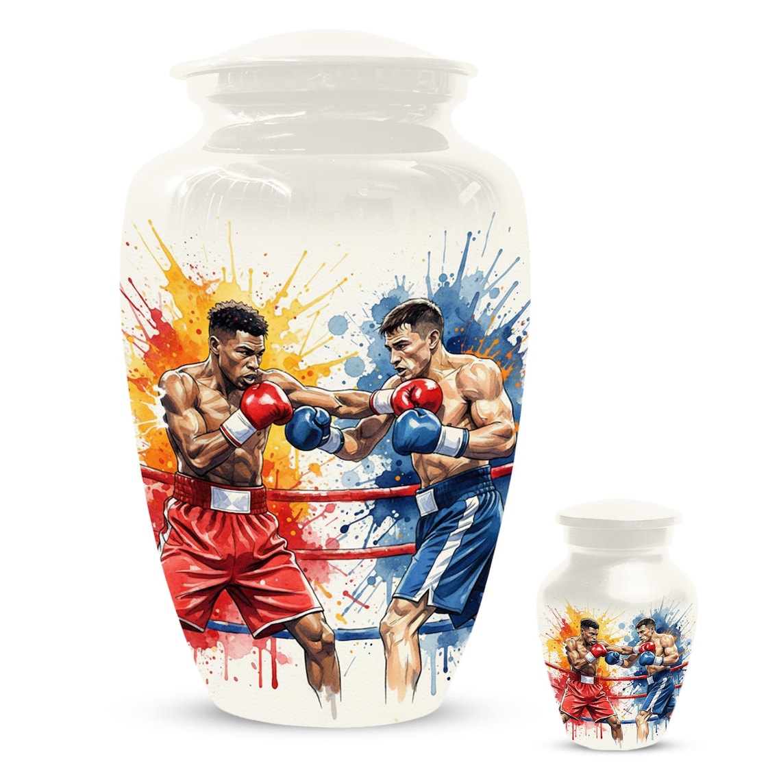 Boxing Artistic Urn for Ashes - Cremation Urns for Fighter - Small Keepsakes