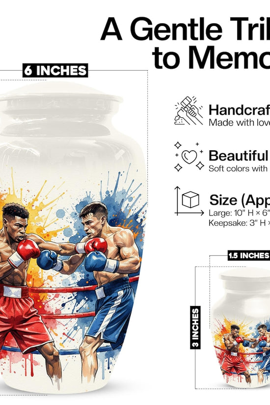 Boxing Artistic Urn for Ashes - Cremation Urns for Fighter - Small Keepsakes