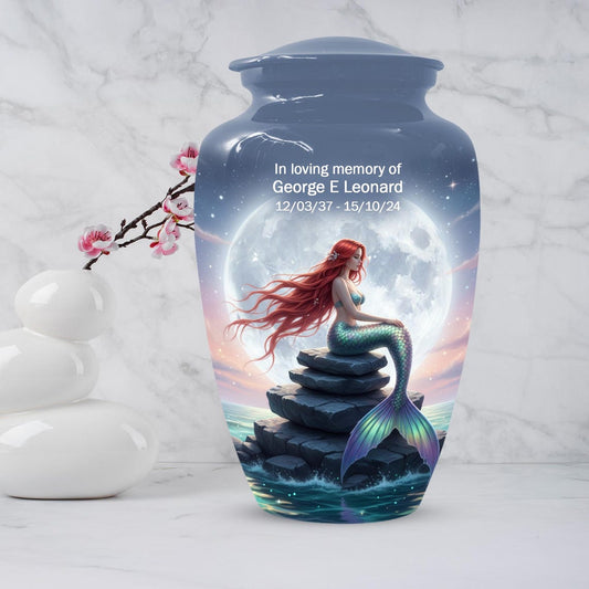 Mermaid Cremation Urn For Ashes Women | Fairy Small Keepsake Urns For Female
