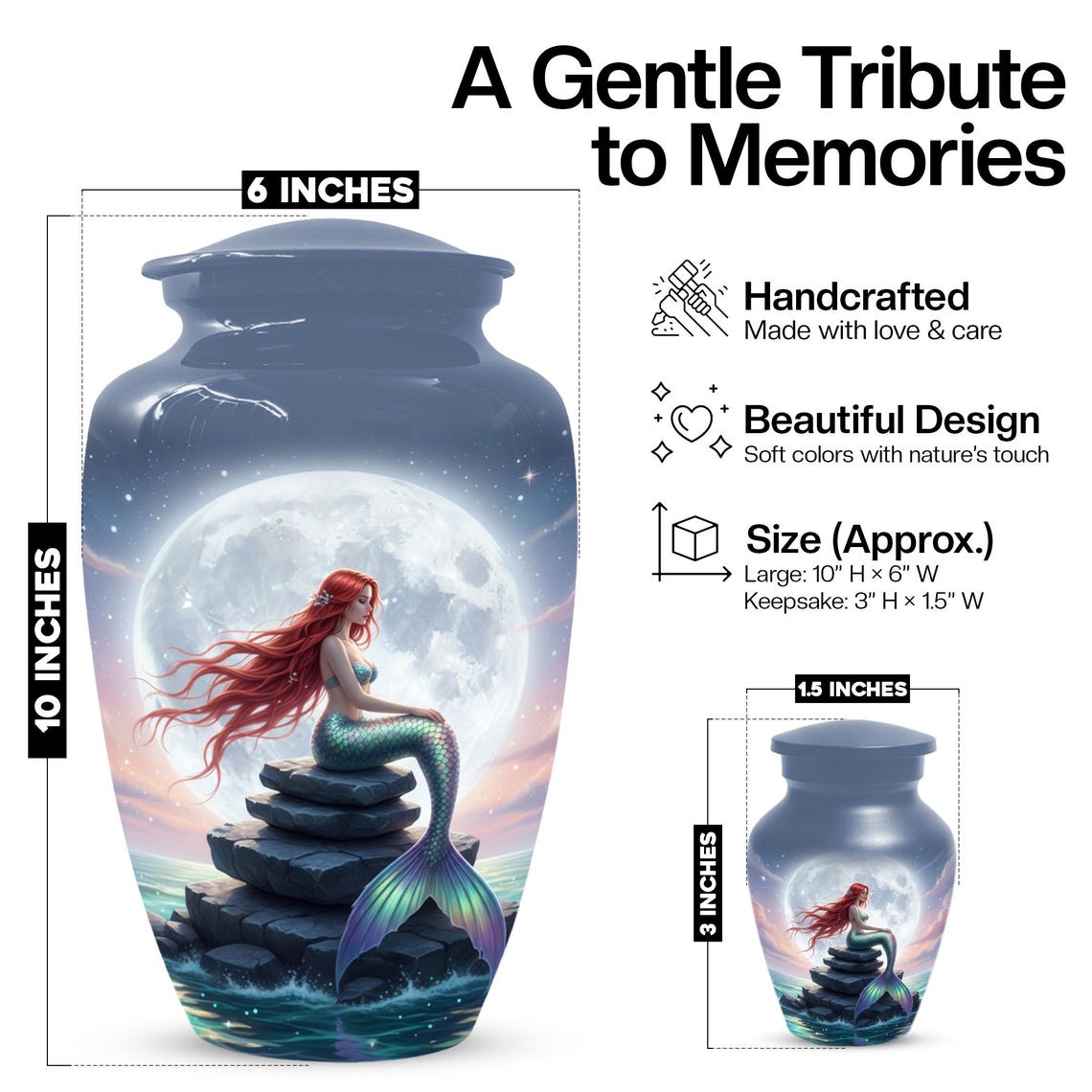 Personalized Horse Cremation Urn For Ashes | Handmade Small Keepsake Urns
