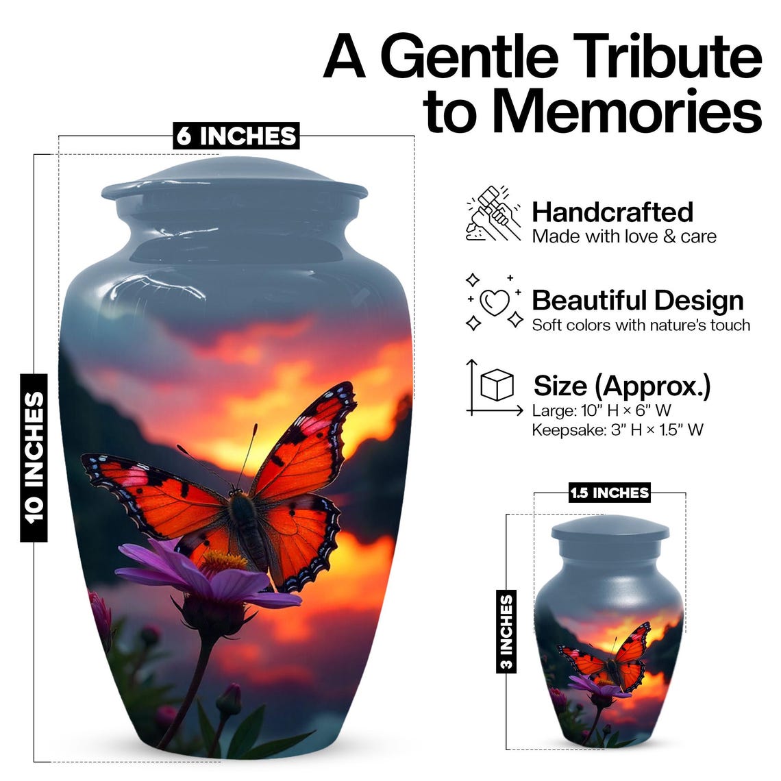 Monarch Butterfly Urn