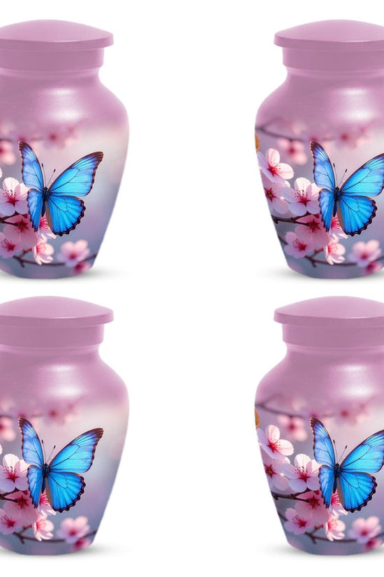 Pink  Blue Butterfly Urn For Women