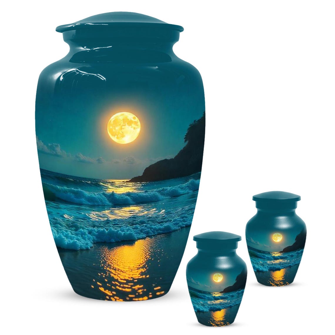 Ocean Beach Urns For Ashes, Small Cremation Urn For Male and Female