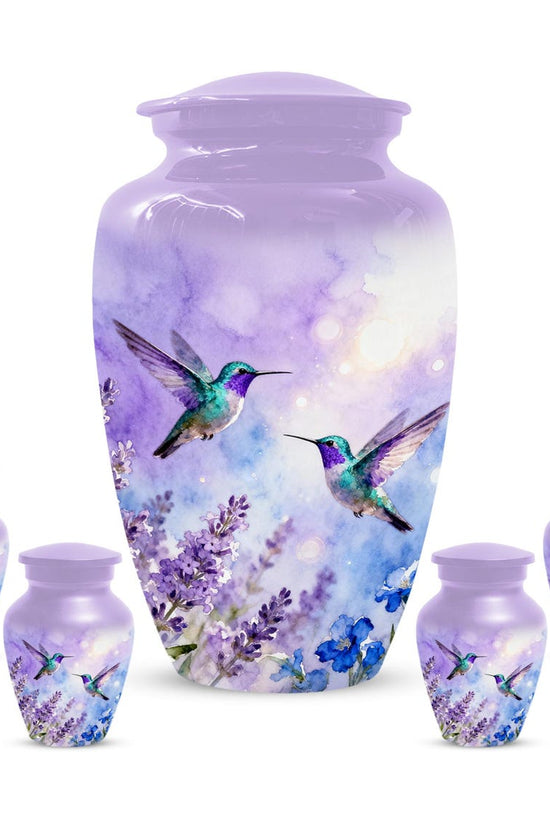Hummingbird Urns For Human Ashes | Customized Purple Keepasake Urn For Mom
