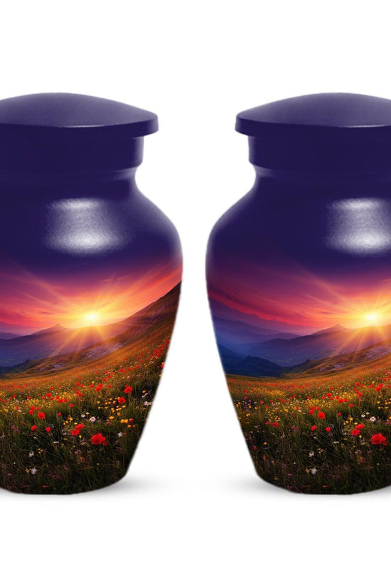 Flower Garden Sunset Urn for Ashes | Floral Cremation Urns For Male & Female