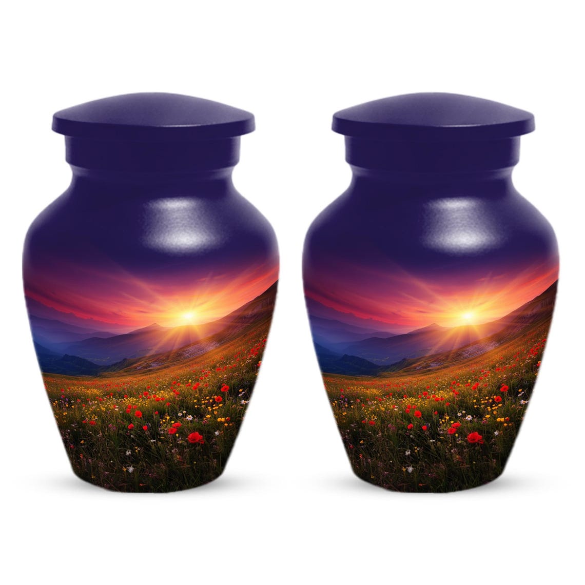Flower Garden Sunset Urn for Ashes | Floral Cremation Urns For Male & Female