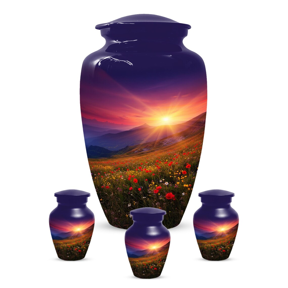 Flower Garden Sunset Urn for Ashes | Floral Cremation Urns For Male & Female