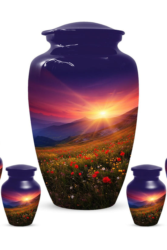 Flower Garden Sunset Urn for Ashes | Floral Cremation Urns For Male & Female