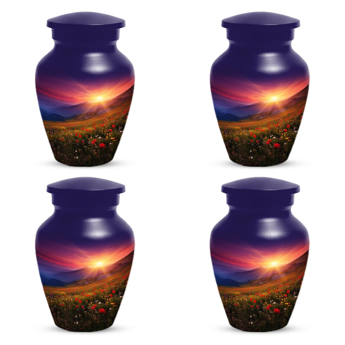 Flower Garden Sunset Urn for Ashes | Floral Cremation Urns For Male & Female