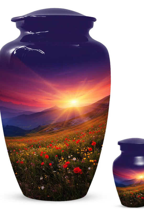 Flower Garden Sunset Urn for Ashes | Floral Cremation Urns For Male & Female