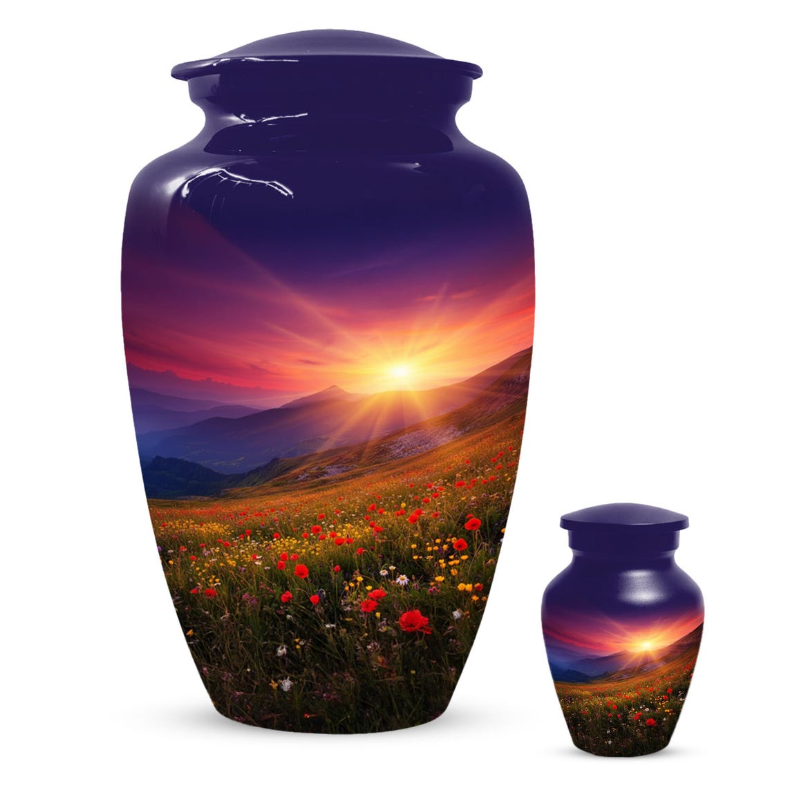 Flower Garden Sunset Urn for Ashes | Floral Cremation Urns For Male & Female