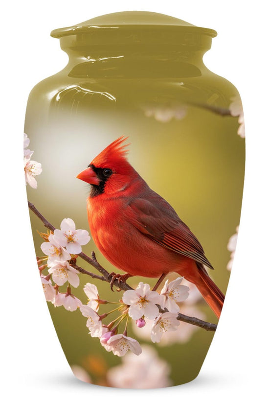 Red Cardinal Urn For Human Ashes