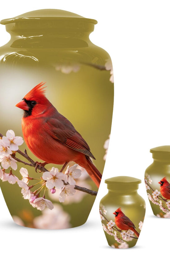 Red Cardinal Urn For Human Ashes